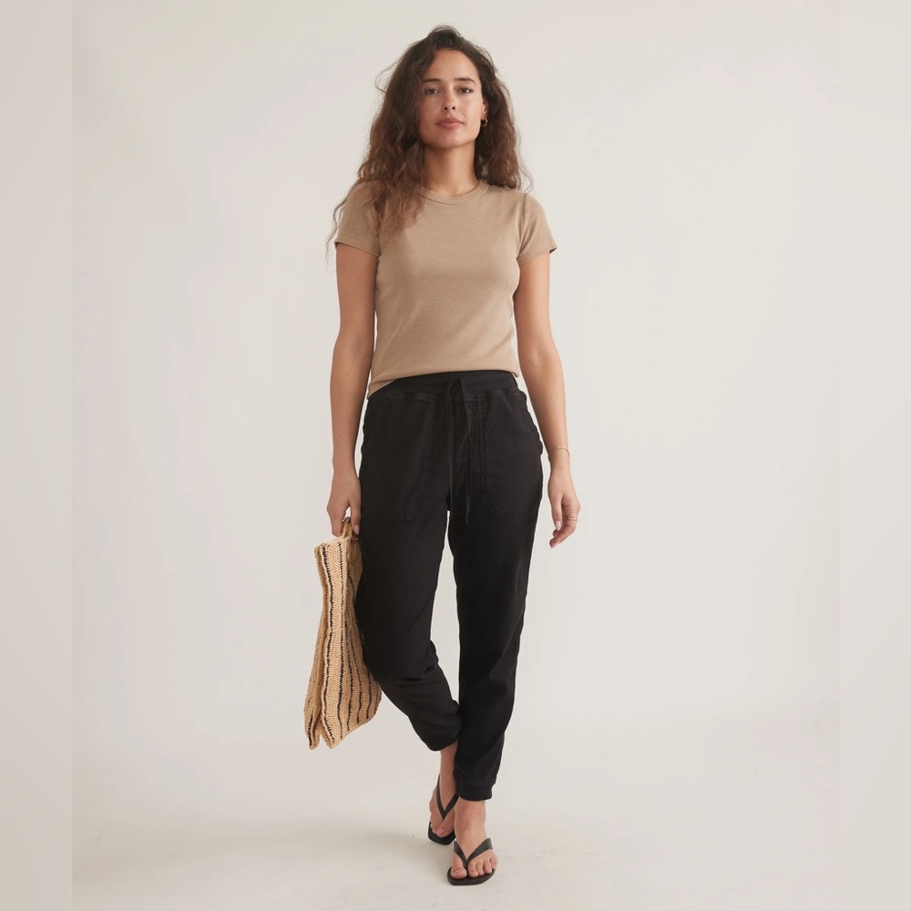 NWT Marine Layer Luna Drapey Jogger in Black Wash Cargo Pant Women's.